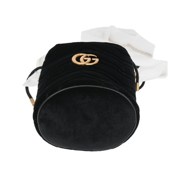 Gucci GG Marmont Matelassé Velvet Mini Bucket Bag - Picture 5 of 10